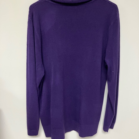 Napa Valley, mock turtleneck, purple, 1X - Picture 2 of 4